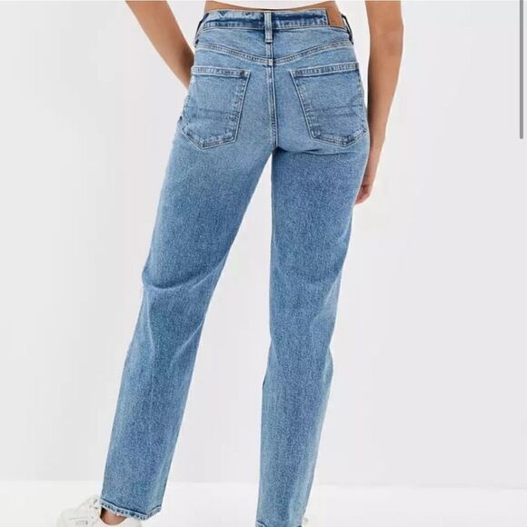 American Eagle 90's Straight Jeans Women's Strigid Stitch Detail Denim Size 2 - Picture 2 of 13